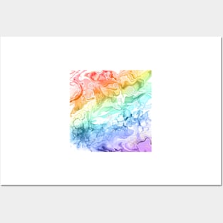 Rainbow Alcohol Ink swirl Posters and Art